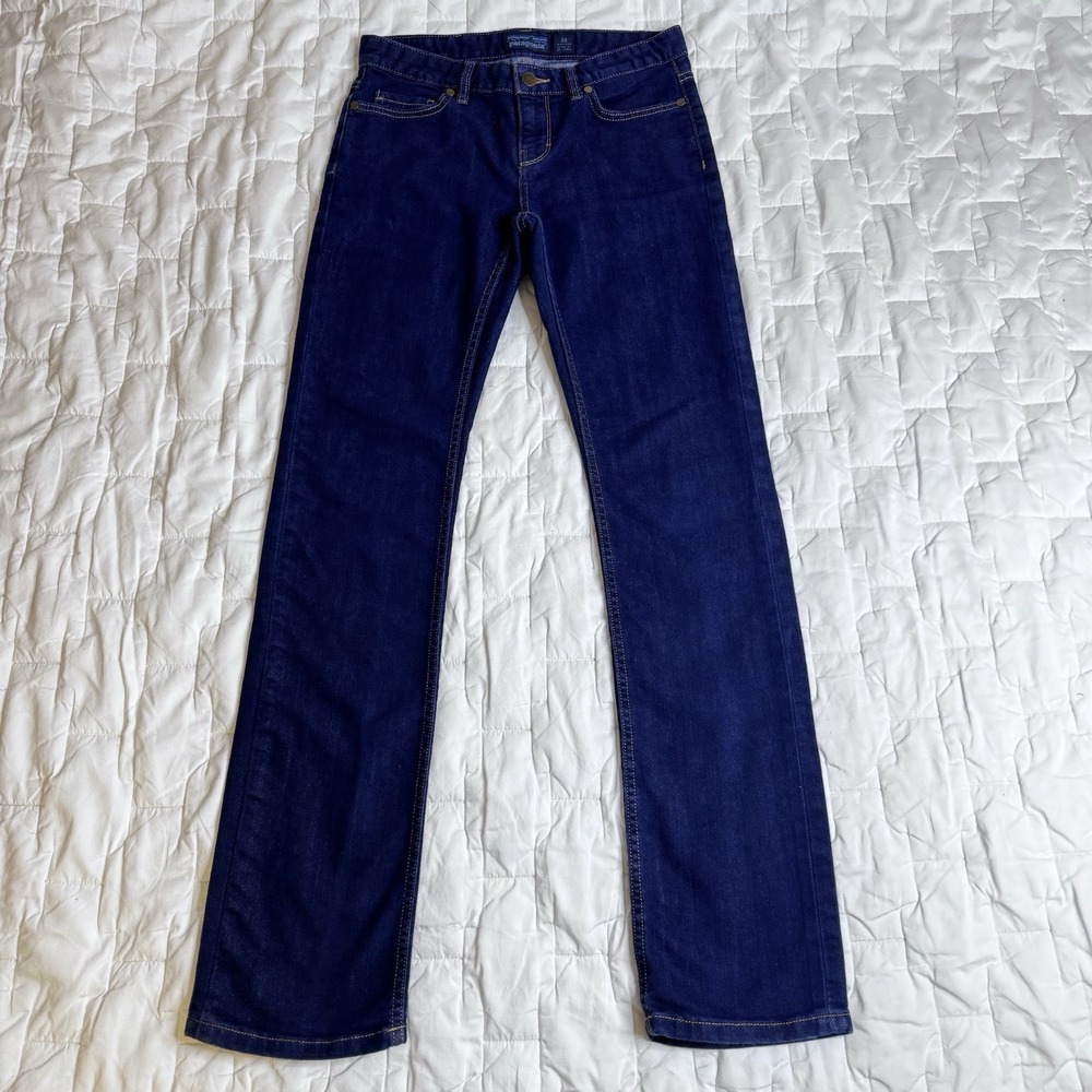 Patagonia Women's Slim Fit Straight Jeans Medium Blue Wash, Size 26